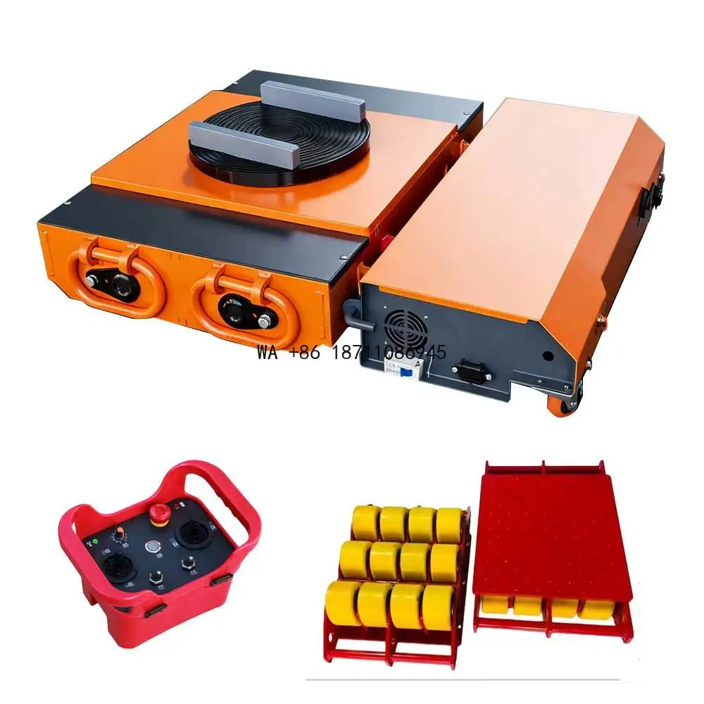 50Ton Electric Roller Cargo Trolley Moving Tank Trolley Cargo Skate Remote Controller for Factory Warehouse