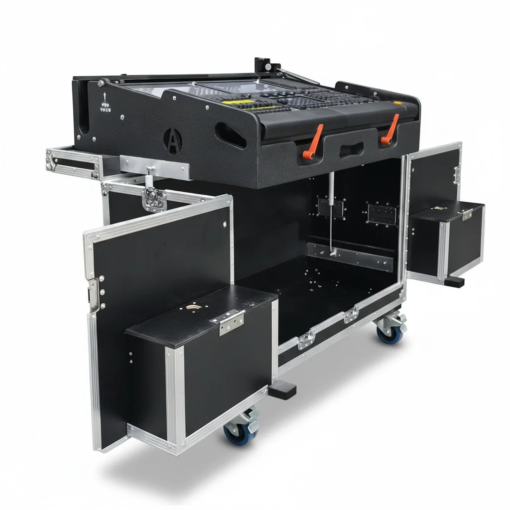Professional Aluminum Flight Case, Heavy Duty Mixer Road Case fit for GrandMA2 Onpc Command Wing, Shockproof Protective Case