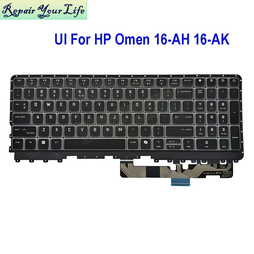 UI English Keyboard RGB Backlight For HP OMEN MAX D0J0 16-AH 16-AK TPN-I143 16-AK0002NR Colorful Backlit Keyboards 9Z.NNBBV.401