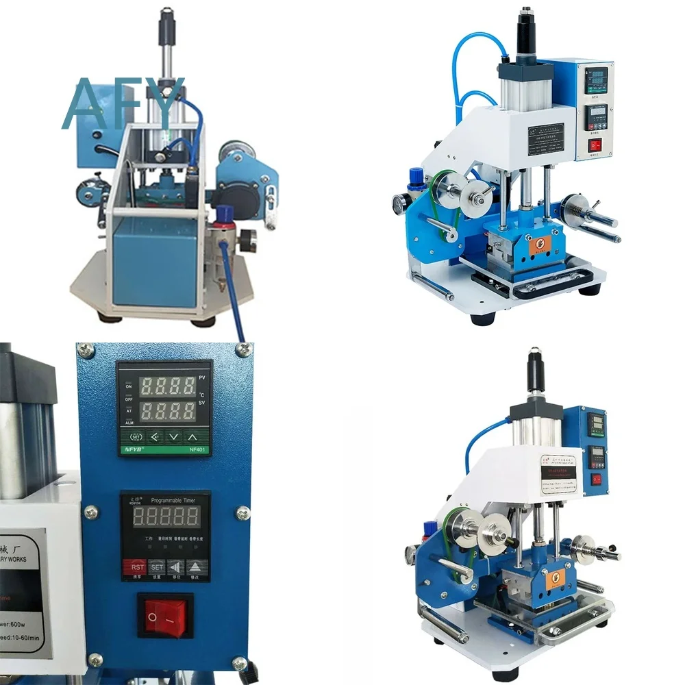 Pneumatic Hot Stamping Machine for Leather Paper Roll Creasing Transfer LOGO Printing Equipment High Precision Automatic Foil