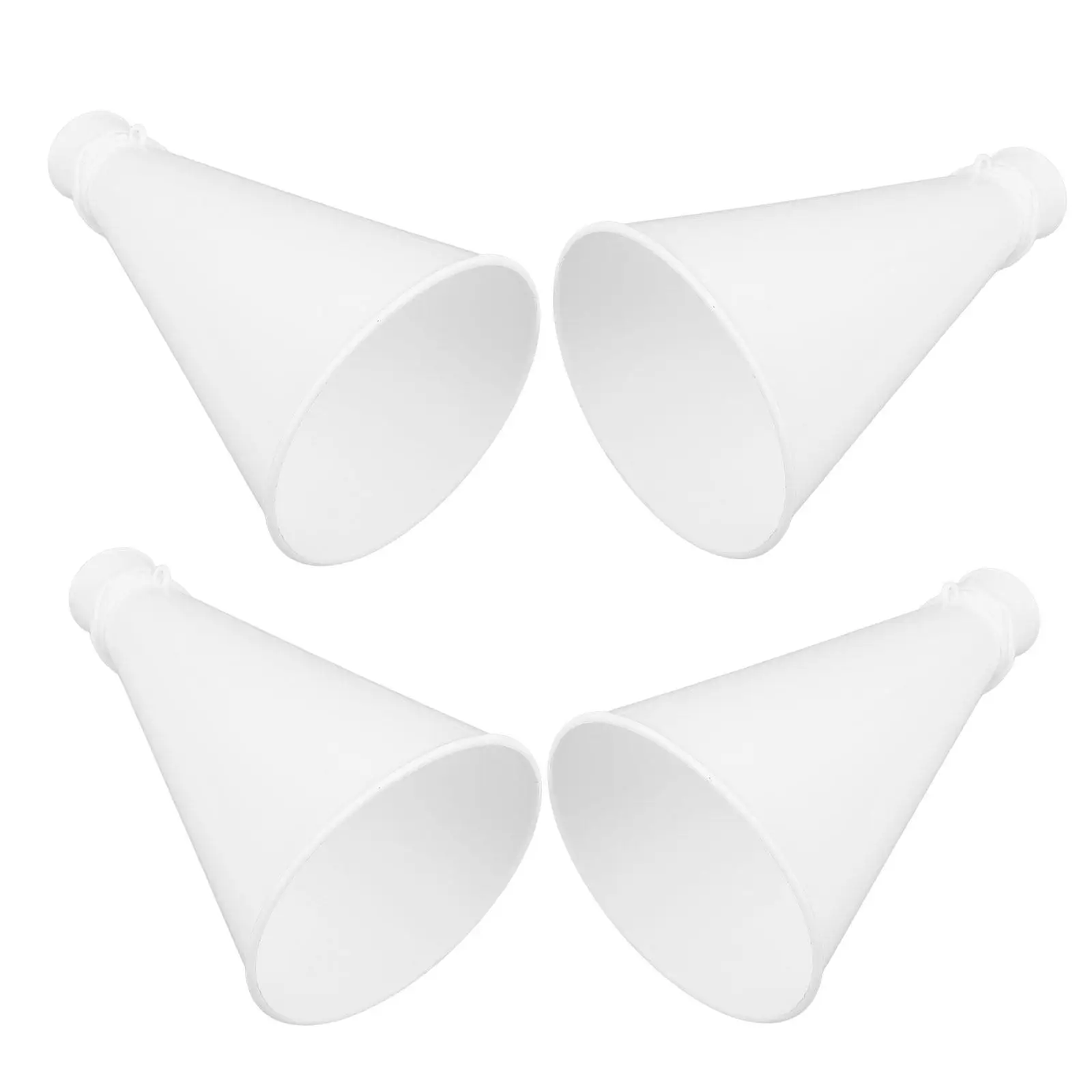4Pcs Plastic Cheer Megaphones White Stadium Horn Loud Fan Noise Maker Football Soccer Basketball Game Crowd Cheering Noise Maker