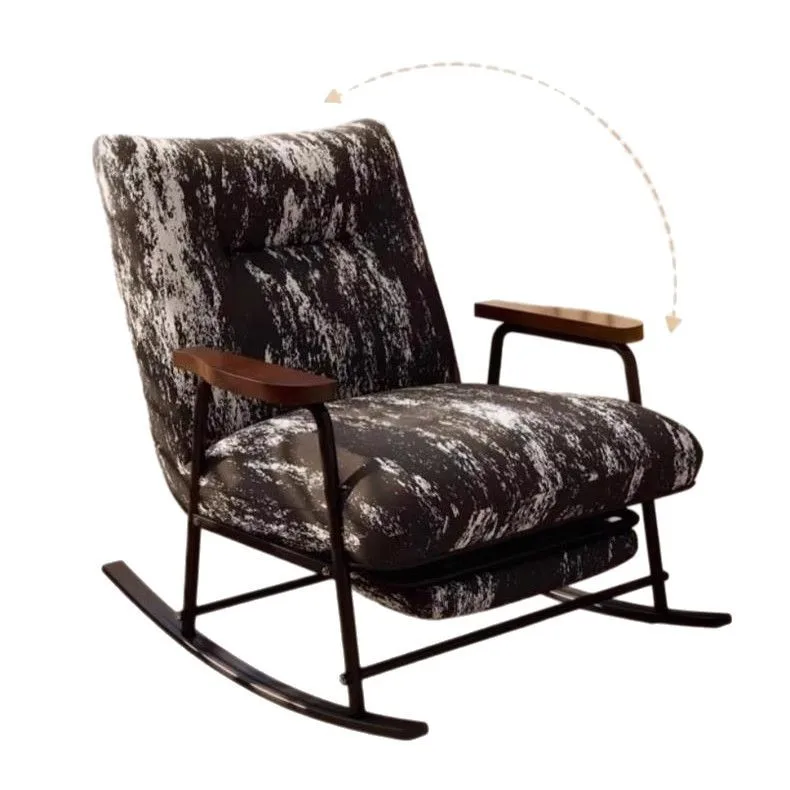 Cream style vintage rocking chair home medieval style single lazy sofa