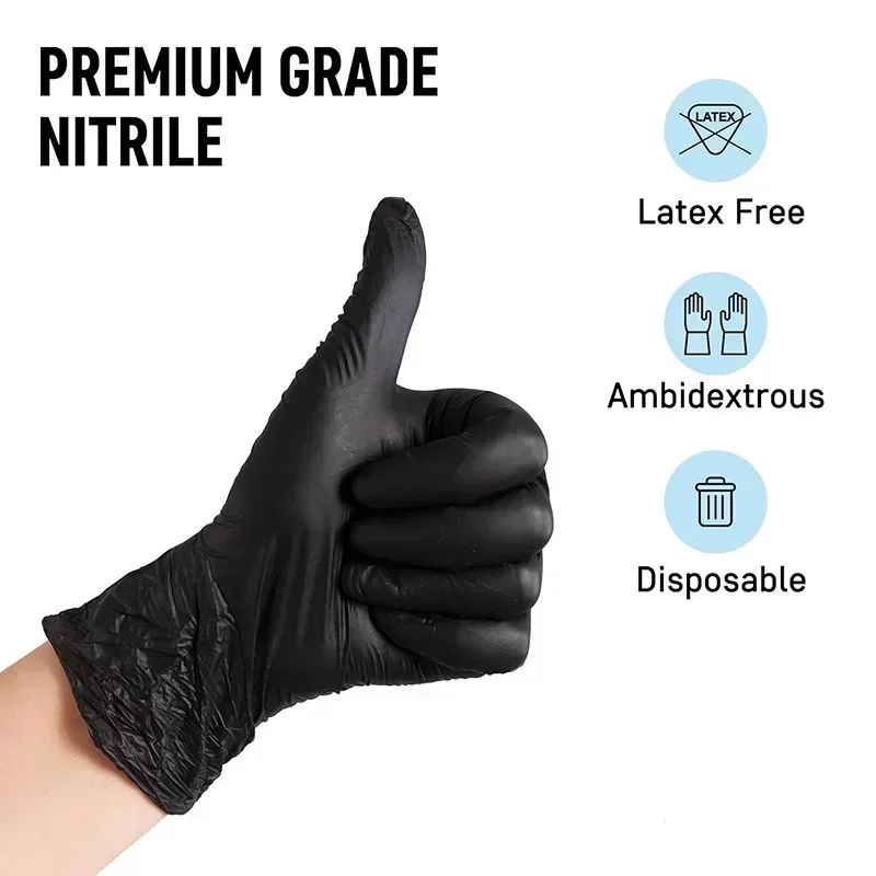 20/50/100PCS Disposable Black Nitrile Gloves,Household Cleaning Nitrile Gloves Latex Free, for Kitchen and Bathroom Cleaning