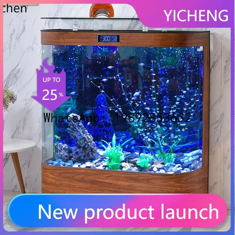 

C1 Fish Tank Living Room Creative Medium-Large Modern Simple Floor-Standing Back Bottom Filter No Need to Change Aquarium