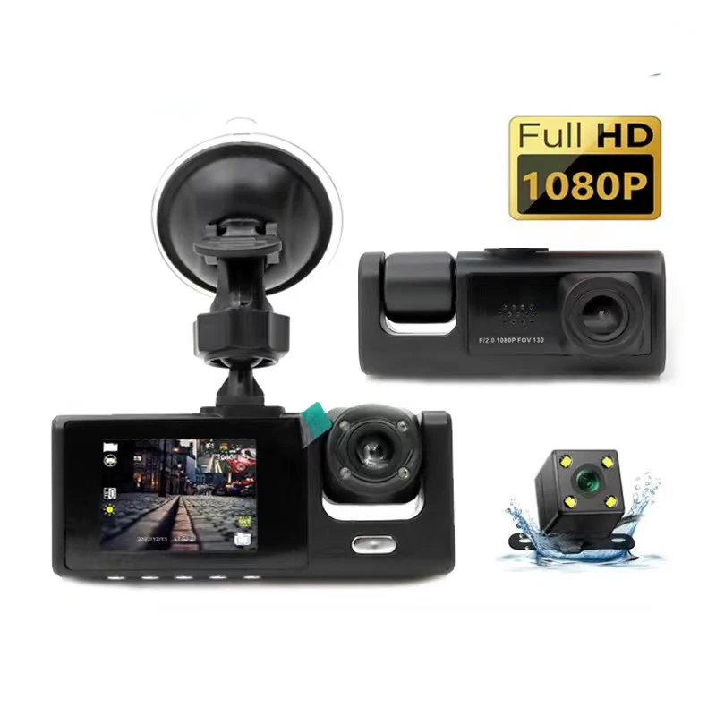 3 Channel Dash Cam for Car Camera 1080P Video Recorder Dashcam Black Box Dual Lens Inside Car DVR Rear View Camera car accessory