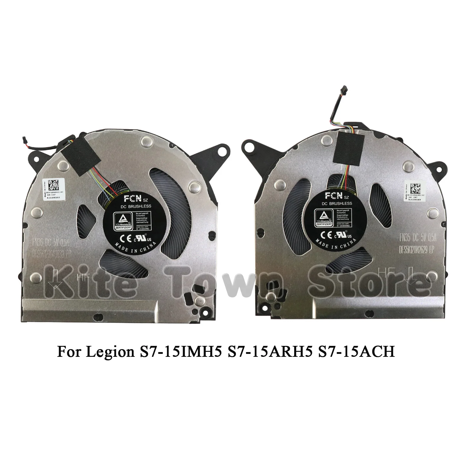New CPU+GPU Cooling Fan for Lenovo Legion S7-15IMH5 S7-15ARH5 S7-15ACH6 P/N: DFS5K121142629 FN35 DFS5K123043639 FN36