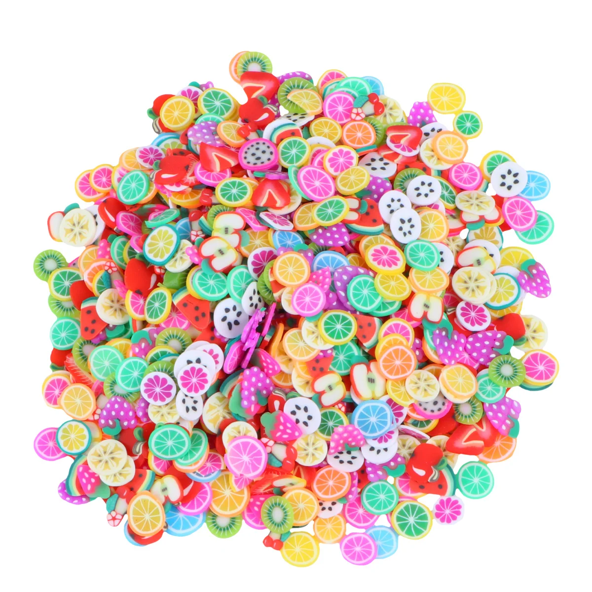 1000Pcs Nail Art Decor Polymer Clay Colorful Fruit Slices DIY Manicure Tool Fingernail Protector Nail Art Decor