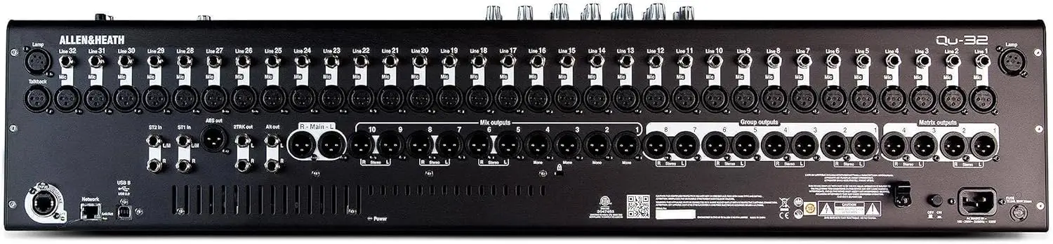 Allen & Heath QU-32C Compact Digital Mixer 38 Inputs 28 Outputs Chrome Edition Black Professional Audio