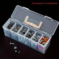 Boîte de rangement de pièces d'outils, ensemble d'organisateurs d'outils multi-compartiments, boîte de découpage pour vis, clés, accessoires de quincaillerie et jouets 1/7 pièces 6