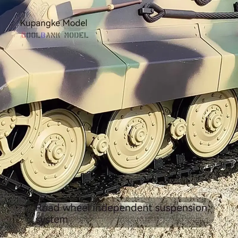 Henglong 3888A German Tiger King Remote Control Tank Model with Shooting Bullet 2.4G Frequency Heavy Tank Toy Multi-Functional