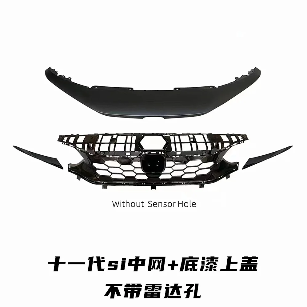 For 11th gen Civic accessories FL1 FL3 FE1 2022 2023 2024 front bumper grille modification JDM Type-R SI style Black Samurai - view 5