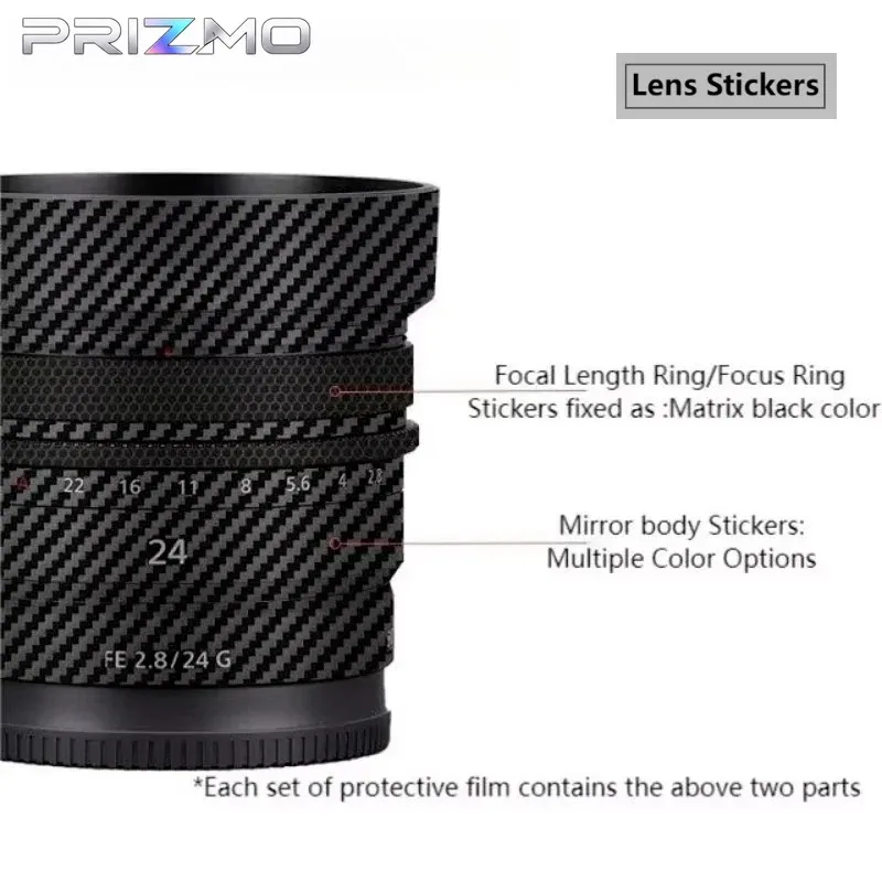 For Sony FE 24mm F2.8 G Lens Skin Sticker Vinyl Protective Wrap Anti-Scratch Premium Personalized Decal SEL24F28G Color blocking