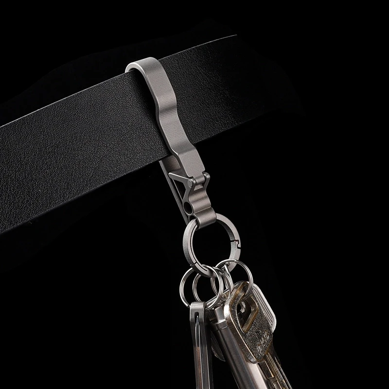 Titanium Belt Buckle Titanium Waist Clip Keychain Accessories Key Ring Holder Outdoor Portable Tools-A73M view 5