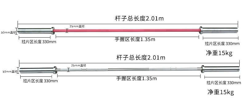 25mm Color Weightlifting Barbell Bar 2m 2026