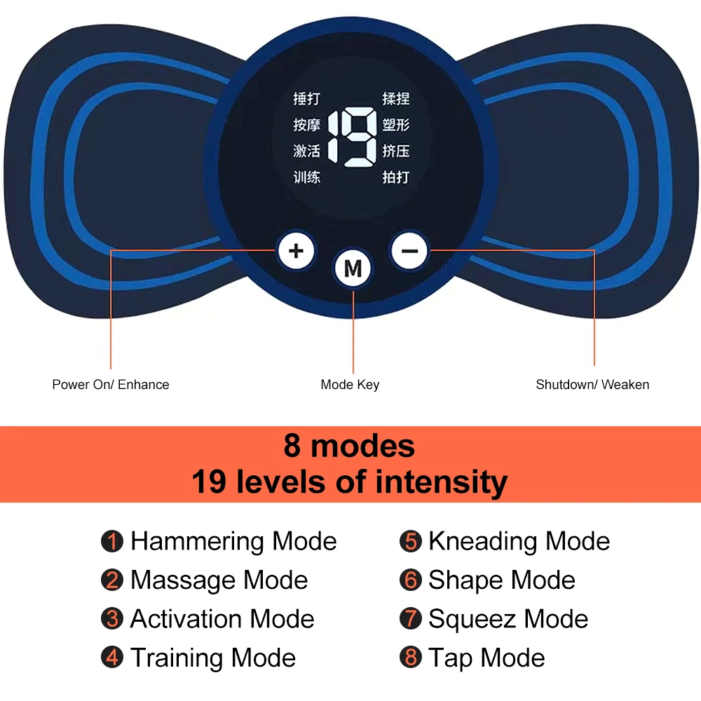 Ems pescoço massageador mini cervical volta muscular alívio da dor remendo portátil perna corpo ferramenta de cuidados de saúde massageador estimulador esteira