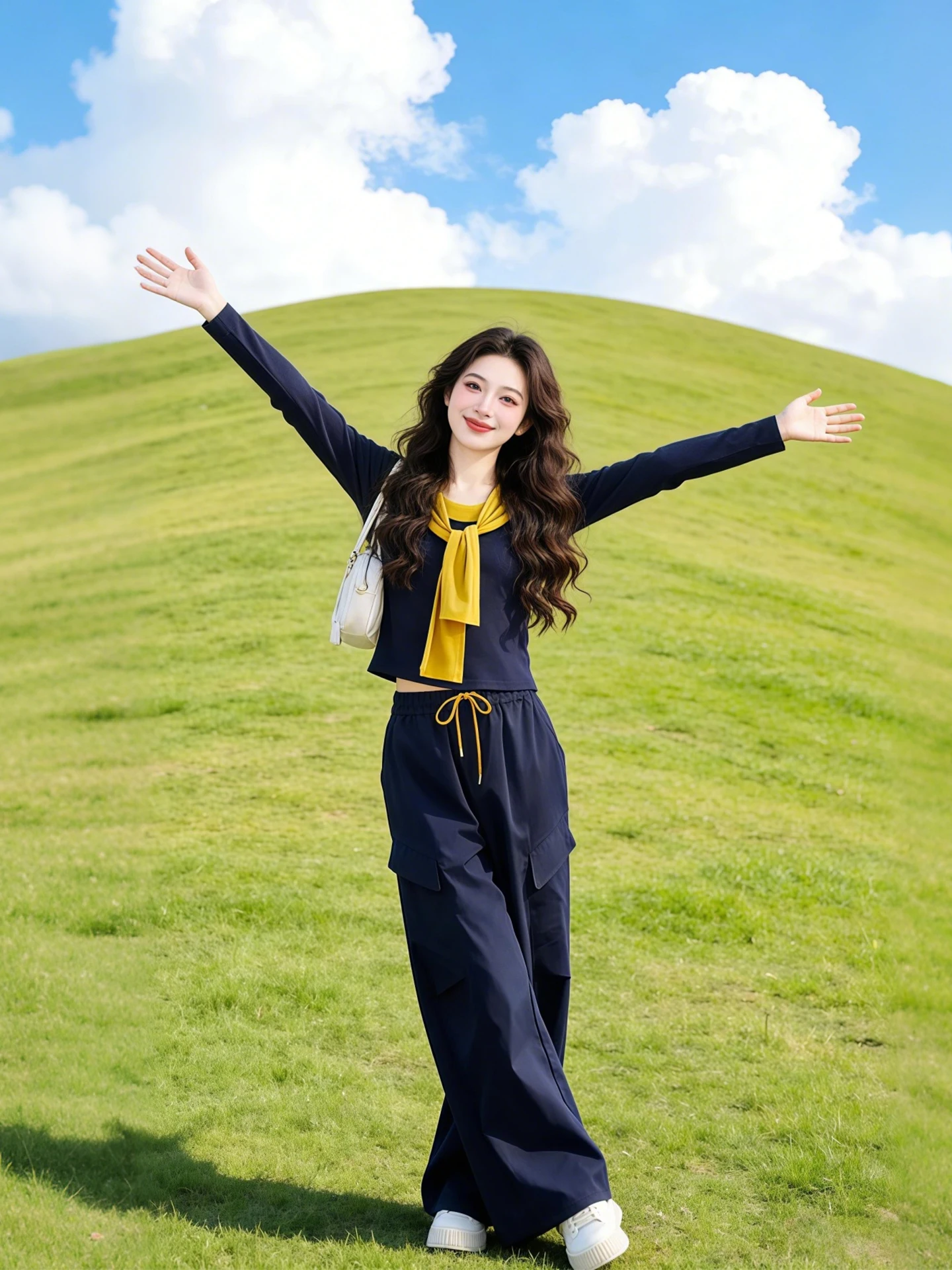 

Уникальный корейский стиль: модный комплект для повседневной носки весна-осень, женский новый двухсоставный набор с шалью, длинными рукавами и брюками.