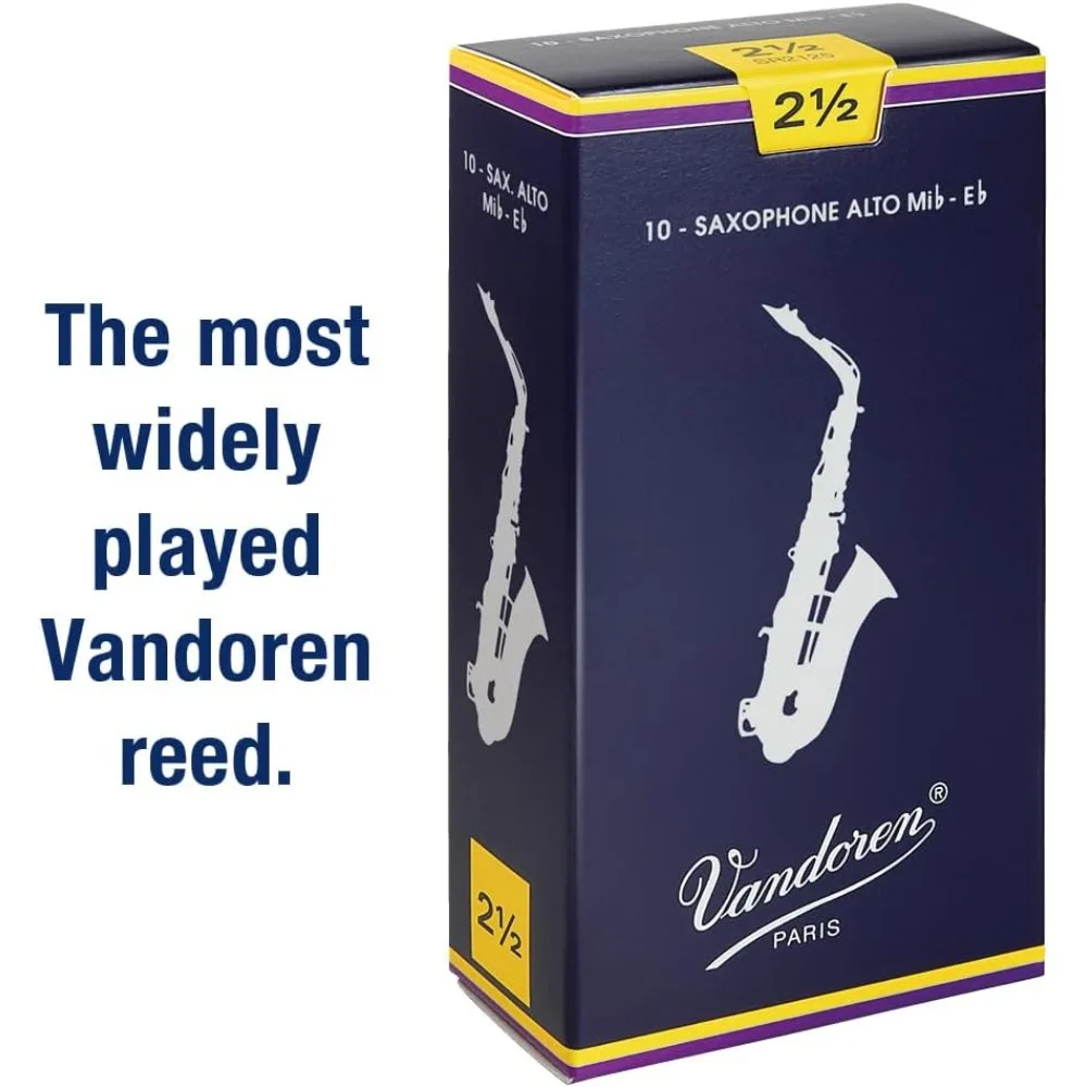 

Vandoren SR2125 Традиционные трости для альт-саксофона, прочность 2,5; Коробка из 10 шт.