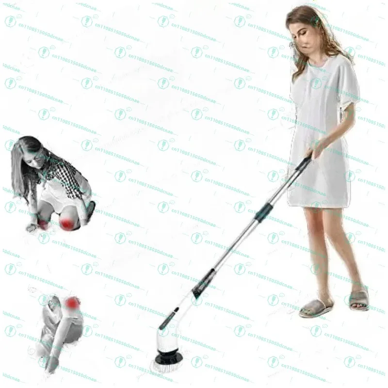 

Smart Rechargeable Electric Rotary Scrubber for Cleaning Bathroom Cordless 7 Replacement Head