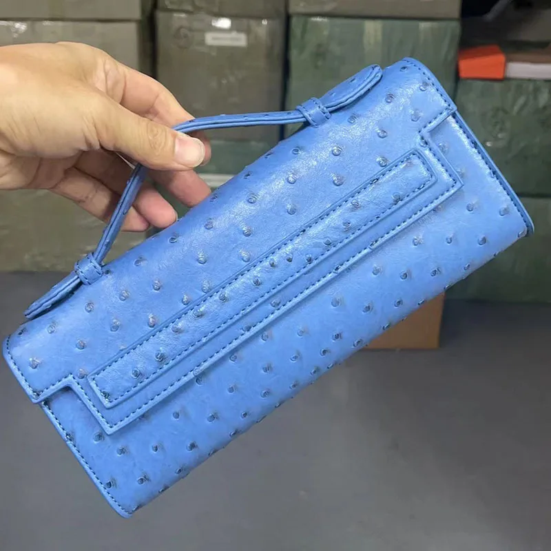 Alirattan Luxury New Ostrich Pattern Clutch Bag For Women,Fashion Female Evening Party Purses High Quality Portable Pouch Bag