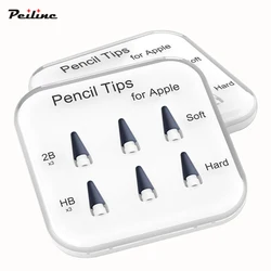 Peilinc-crayon pour Apple Pencil 1er/2e génération Logitech, pointe de Crayon 2B à Double couche souple, pointe de stylet blanc et noir