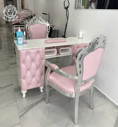 Nails salon pedicure furniture package nail station and chair set manicure bar table desk luxury nail tables with dust collector