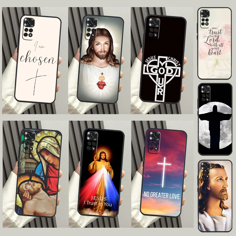 Jesus Christus Gott segne Sie Fall für Xiaomi Redmi Note 10 11 12 Pro 8 9 Note 11s 10s Redmi 12c 9c 10a 10c Cover Shell