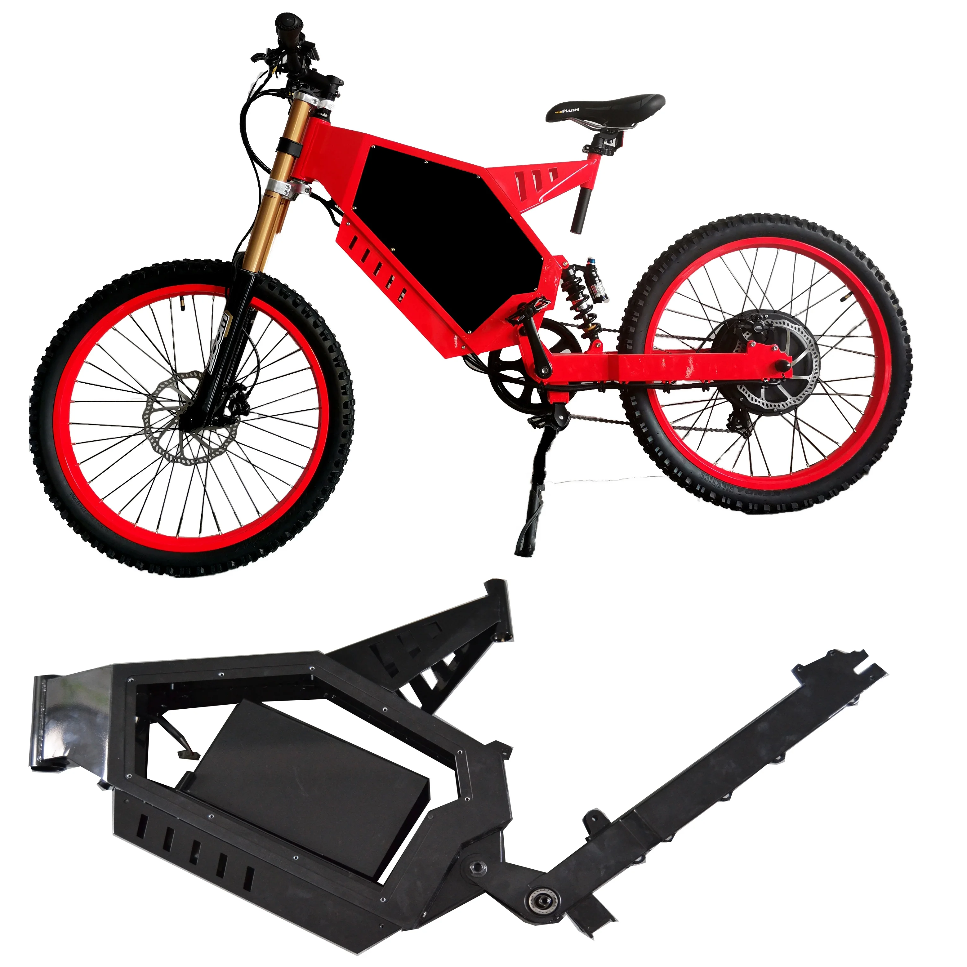 Strong design bicycle frame with battery box for full bikes 3000w 5000w 8000w motorcycle  enduro ebike 