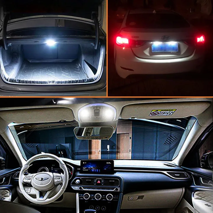 12 قطعة لشركة هيونداي توكسون MK1 1 I JM 2004 2005 2006 2007 2008 2009 لوحة مصباح Canbus LED لمبة الداخلية طقم إضاءة داخلي #4