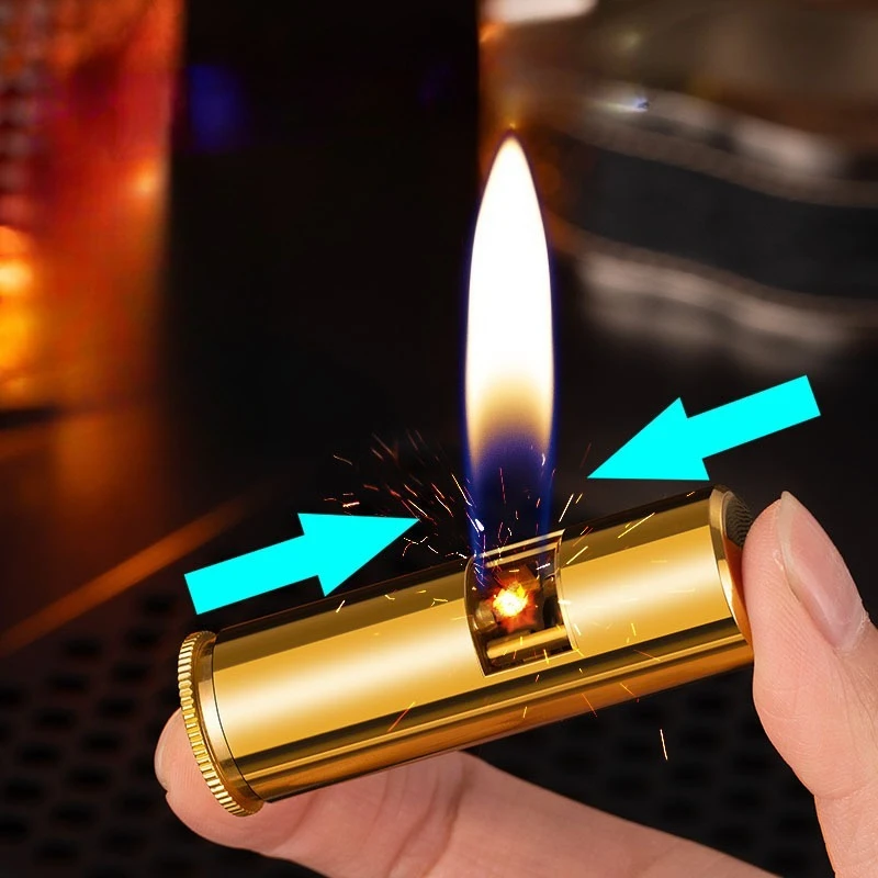 

Латунная зажигалка для топлива, креативная зажигалка в форме, аксессуары для сигарет, мужской подарок