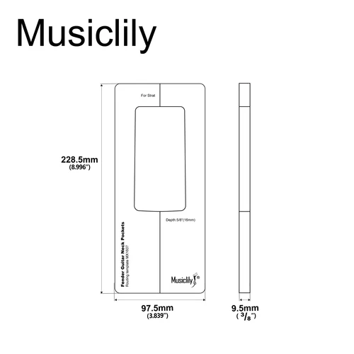 Imagen 2 del producto Plantilla de enrutamiento de mástil de guitarra acrílica precisa CNC Musiclily Pro para ST/Jaguar/Jazzmaster/Mustang estándar