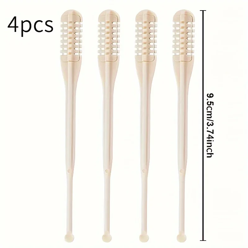 4-teiliges, leicht zu reinigendes manuelles Nasen- und Ohrenhaarschneider-Set – batterielos, perfekt für Jugendliche und Erwachsene. Sauberer Nasenhaarschneider