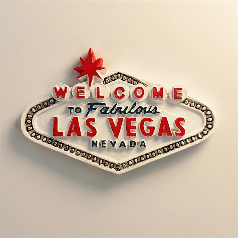 America，Las Vegas，Lamp sign，3D Stereoscopic，Tourism souvenirs，Resin painting，decoration home，collection，refrigerator magnets