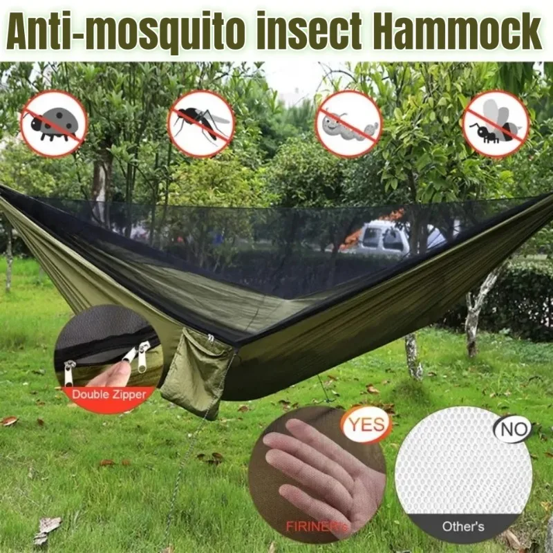 

Anti-mosquito Insect Hammock with Mosquito Prevention Net for Outdoor Camping Anti-rollover Hanging Bed Sleeping Swing Backyard