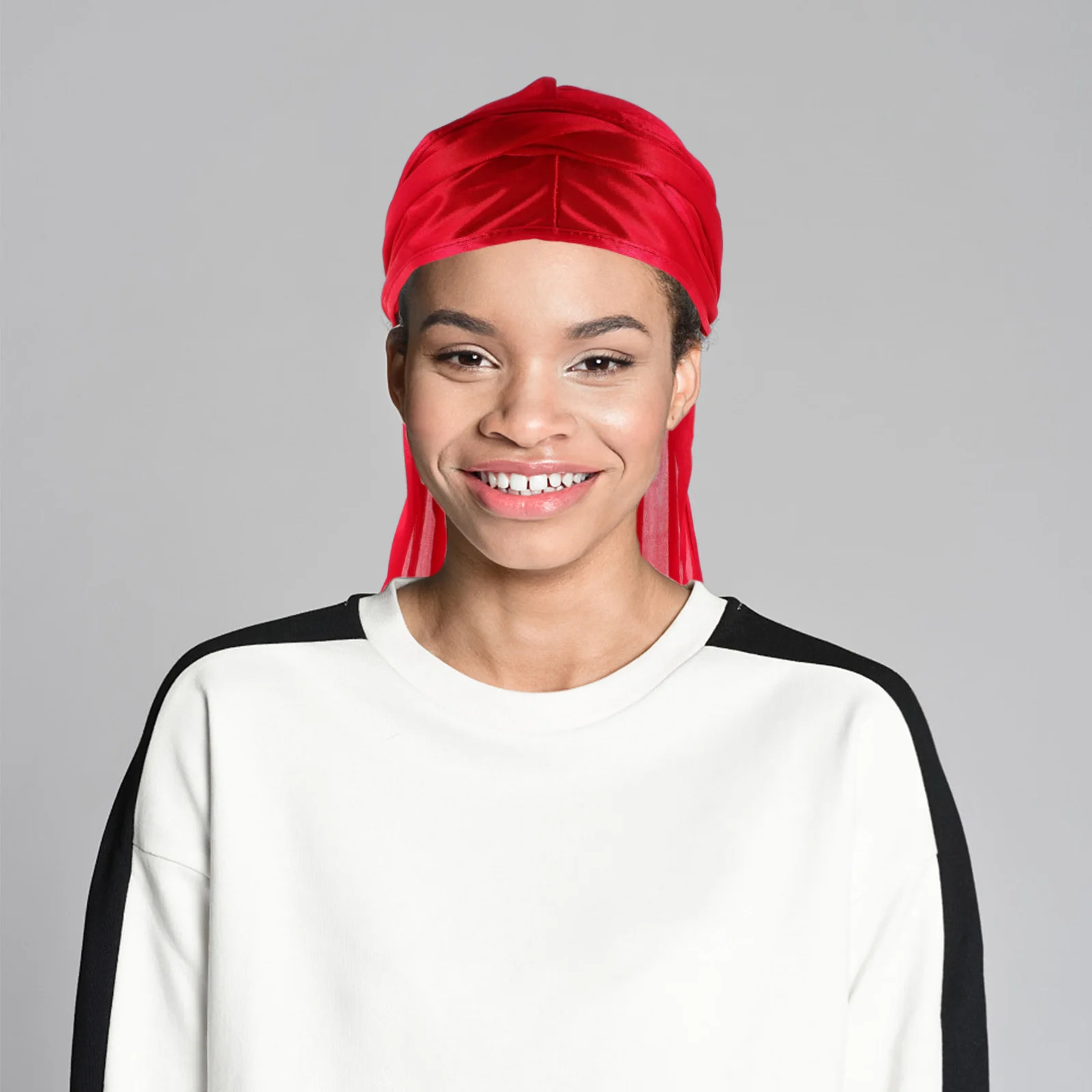 7Pcs Silky Durags Long Tail Silk Durag Wide Strap Head Wrap for Men Women Breathable Smooth Hair Wraps Silky Durag