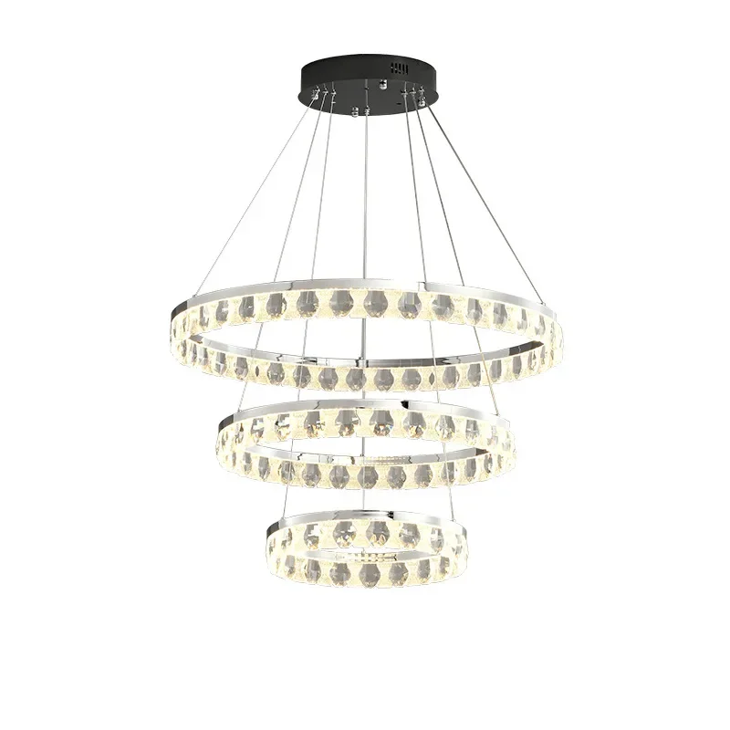 Italian crystal living room chandelier, modern simple light luxury dining room, bedroom study eye protection without