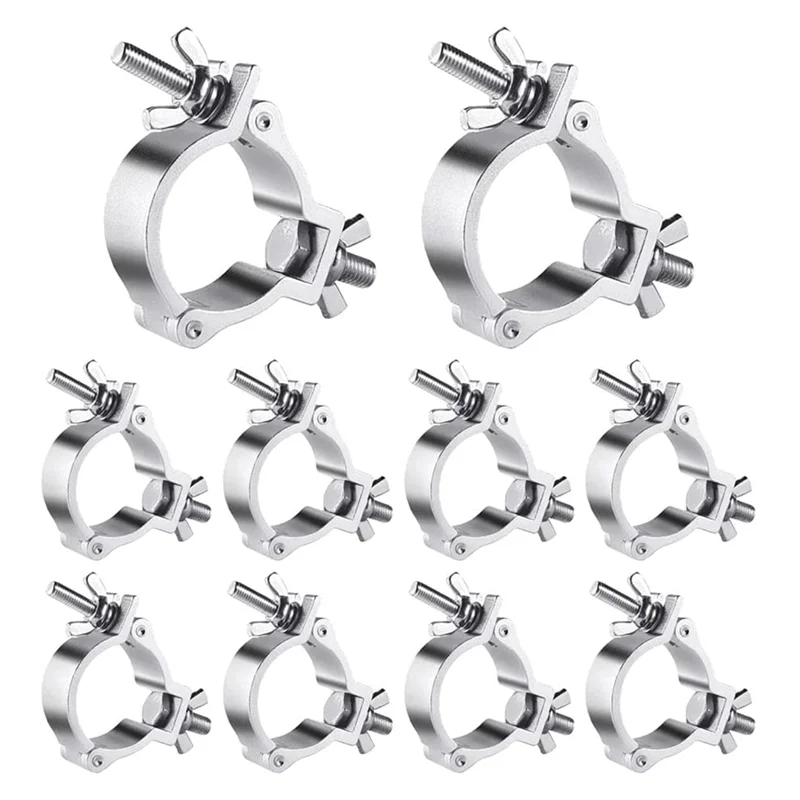 

T35C 10Pcs 2 Inch Truss O Clamps,Aluminum Stage Light Clamps for Truss,220LB LED Par Light Clamps for 48-51Mm OD Tube / Pipe