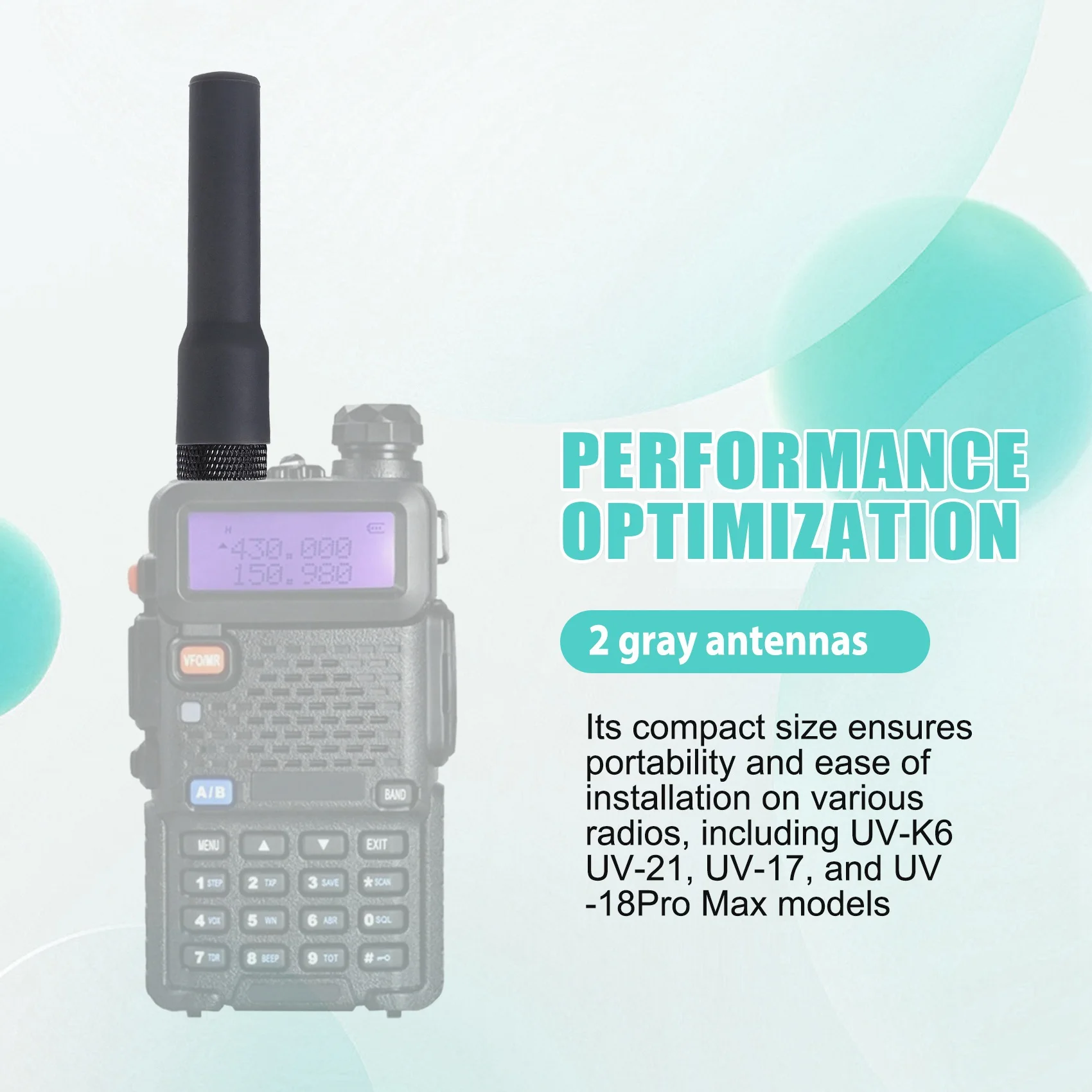 AU33-Walkie Talkie Soft Antenna SF-20 Mini Short Aerial SMA-F Dual Band VHF UHF For UV-K6 UV-21 UV-17 UV-18Pro Max Radio view 3