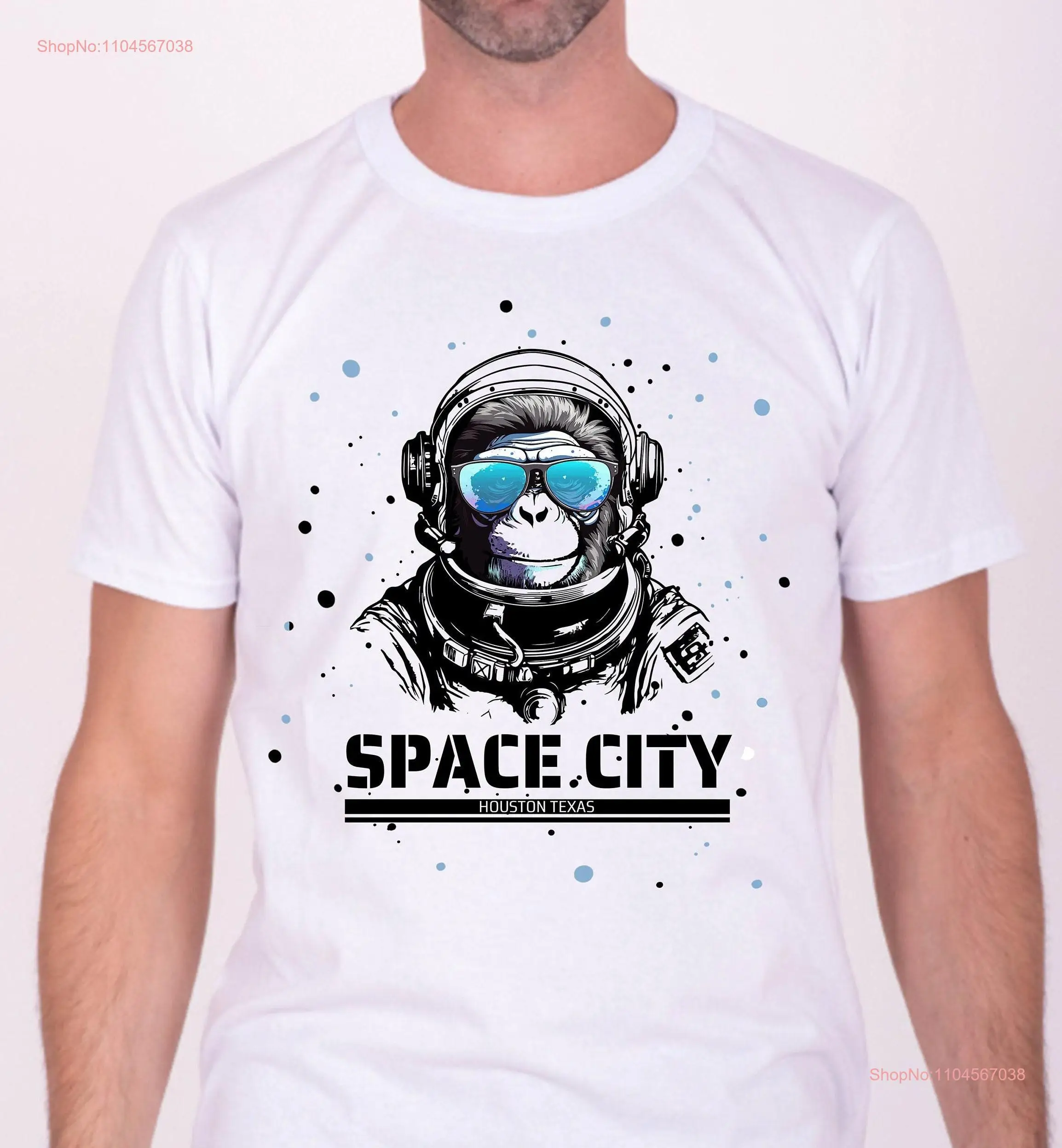 Space City T-Shirt Houston Texas H Town Zoo Animal Art lange oder kurze Ärmel