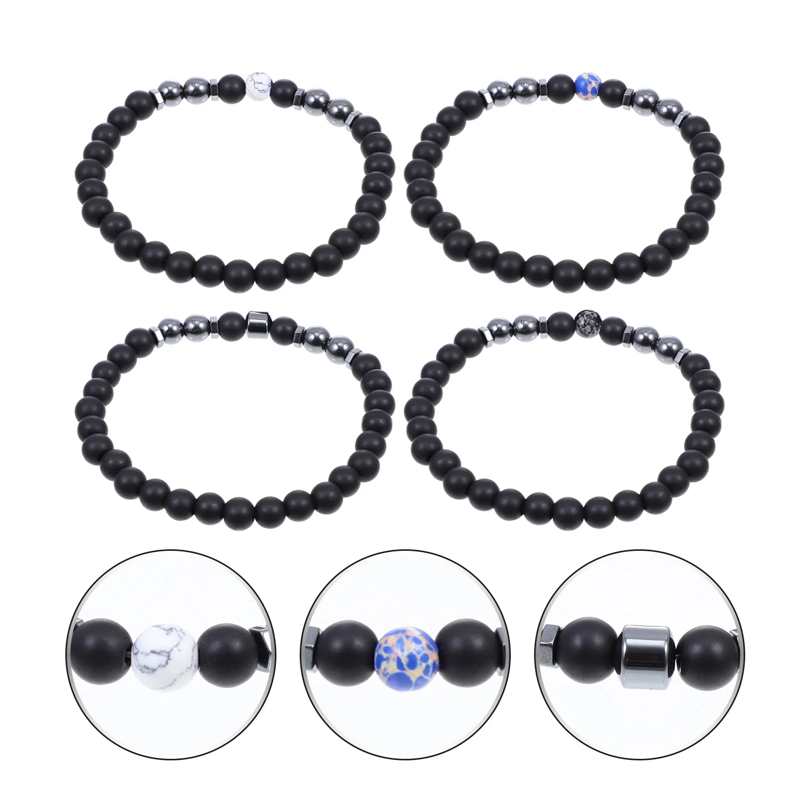 4 قطع أساور خلخال مقاومة للاهتراء تصميم إبداعي فريد من نوعه إكسسوار ملابس عصرية لتزيين الكاحل سوار الهيماتيت للحفلات #6