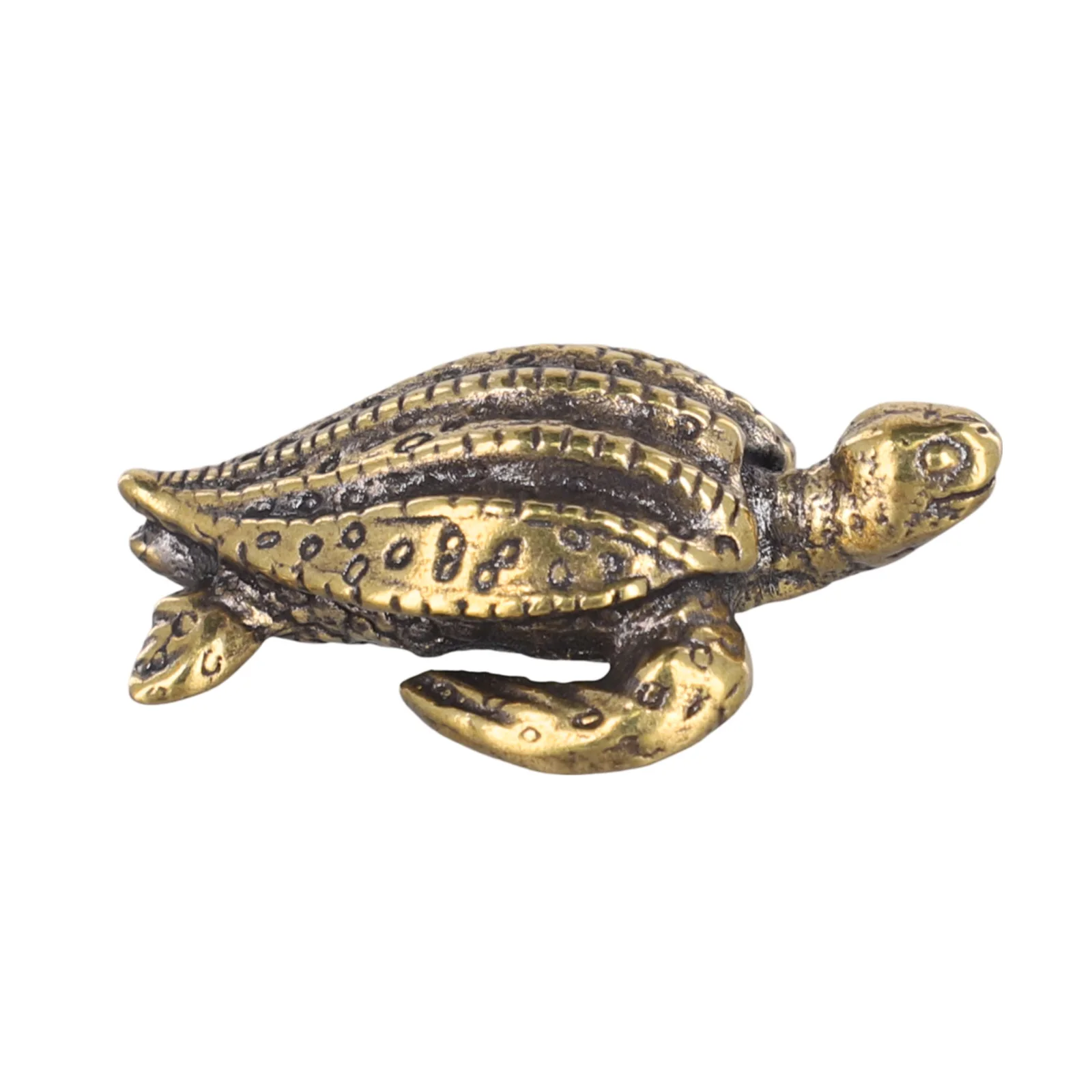 Turtle Copper Tortoise 4.7*1.4cm Antique Crafts Brass Animal Statue Creative Figurine Home Decoration Brand New