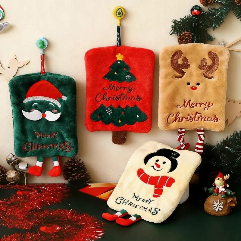 3-piece set of randomly colored square handkerchiefs with cartoon patterns, absorbent and quick-drying, three-layer thickened coral fleece kitchen towels, best practical handkerchief for gifting