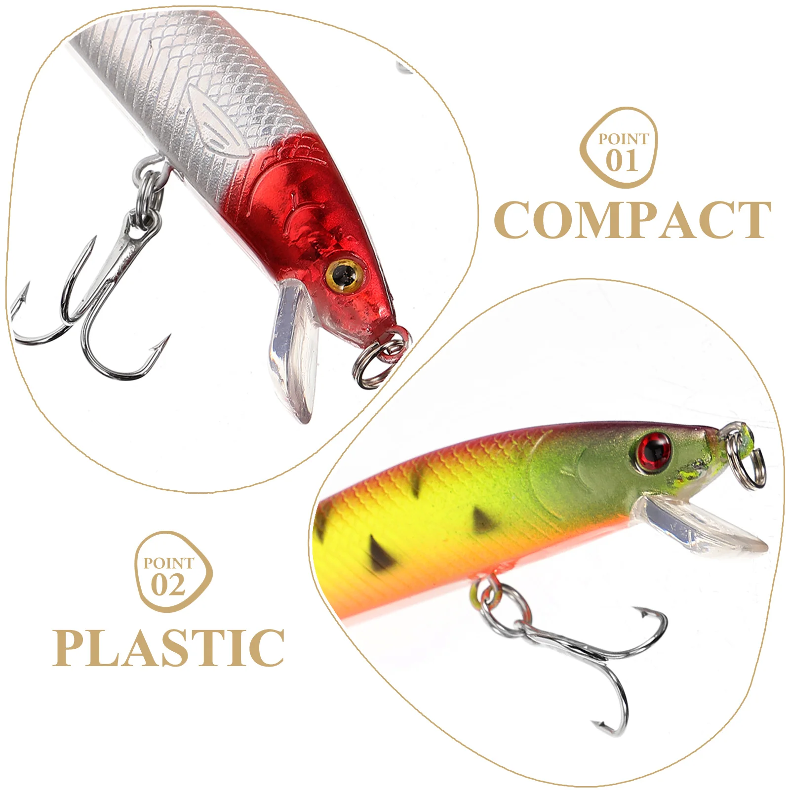 

4pcs Bait Fishing Lures Simulation Tools Fishing Tools Supplies Durable Anti Bite Plastic Bait Realistic Design