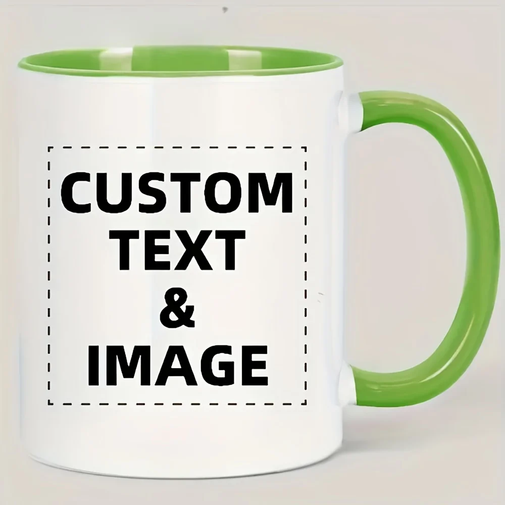 1pc Custom Photo Text Coffee Cup Valentine's Day Christmas Anniversary Personalized Gift Hand Wash Only Round H Handle Cup for C