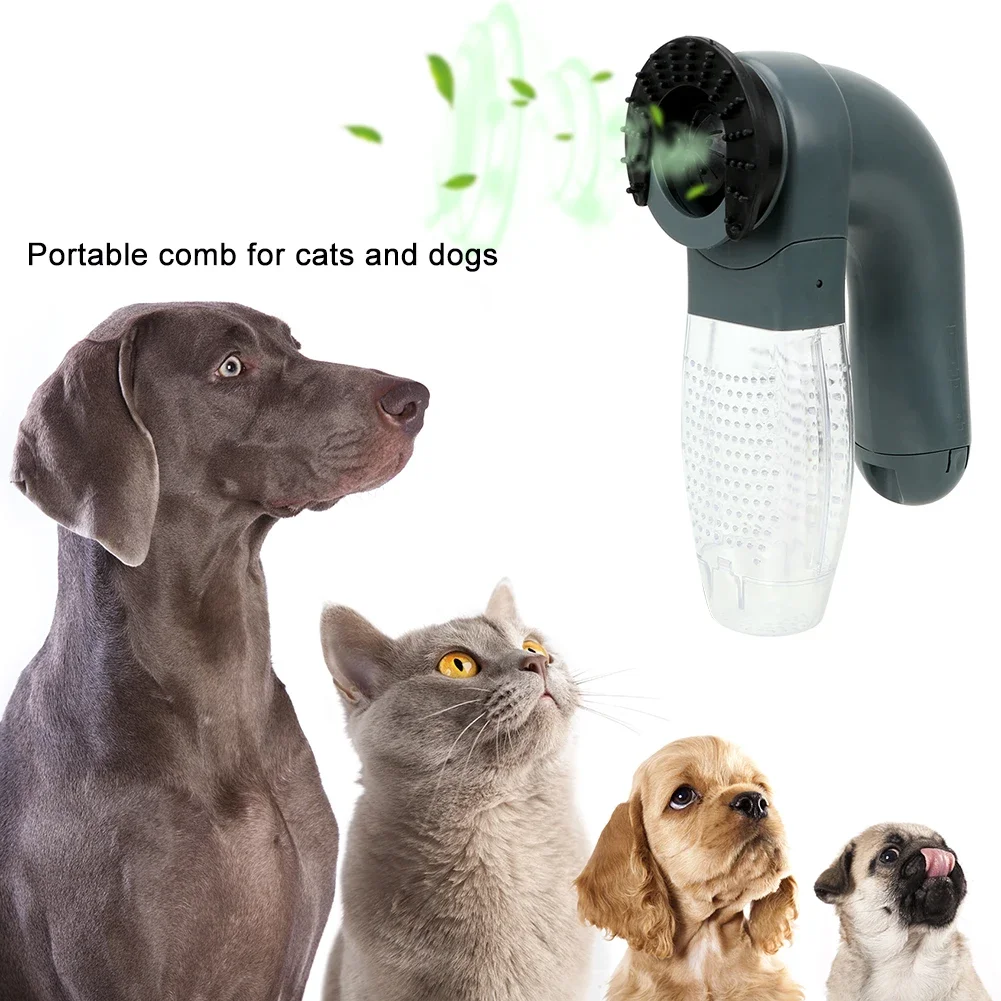 Electric Pet Hair Sucker Portable Vacuum Cleaner Fur Hair Remover Brush Cat Dog Comb Grooming Suction Device Pet Accessories