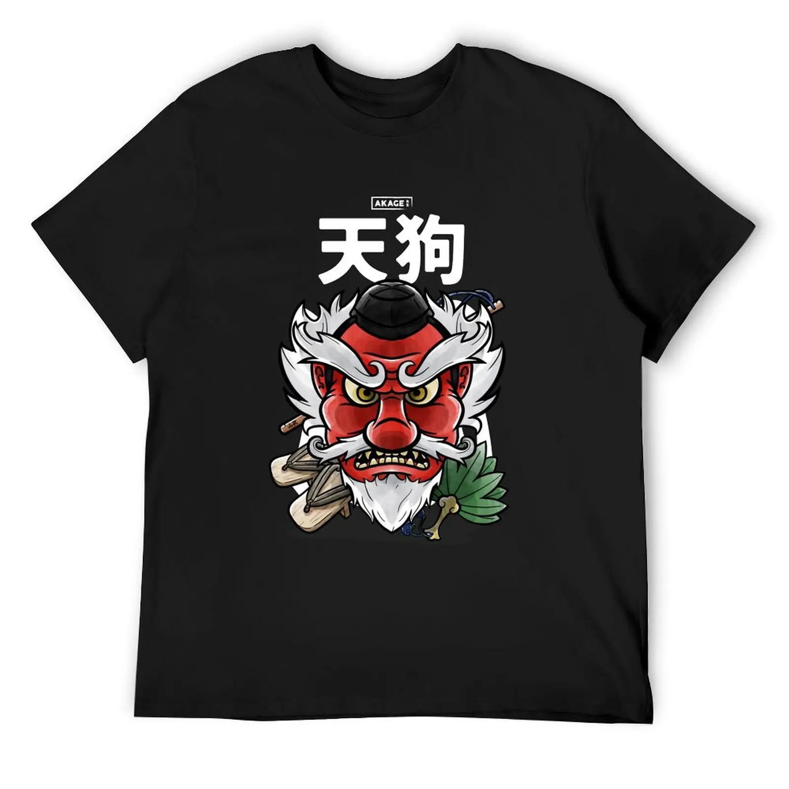 The angry yokai Tengu face T-Shirt man clothes tops funny t shirts men