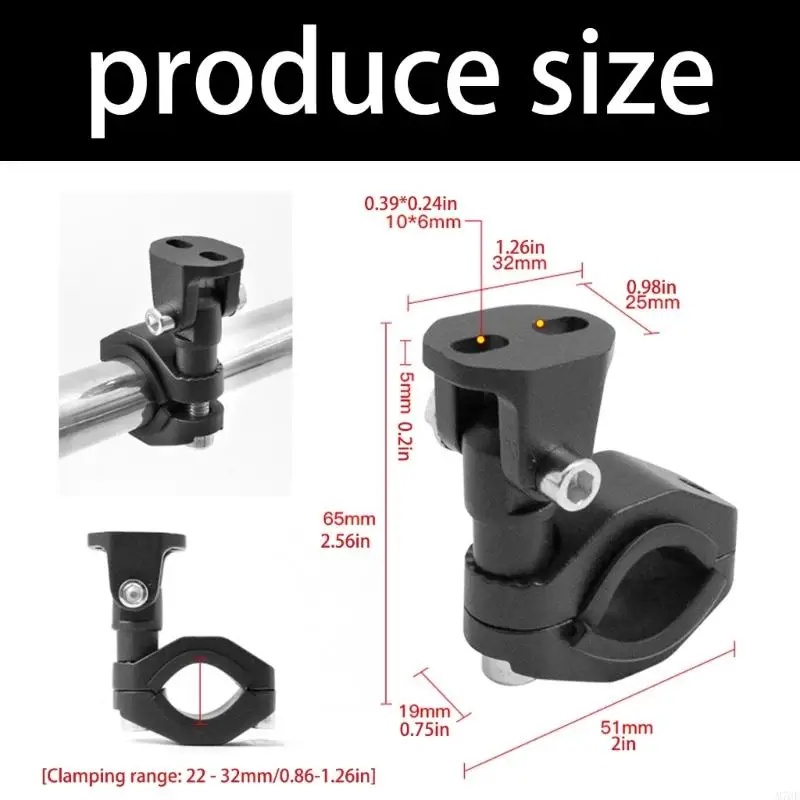 M76E Motorrad-Rohrscheinwerferhalterung mit verstellbarem Kugelkopf für 22–32 mm Gabel – Detail 6
