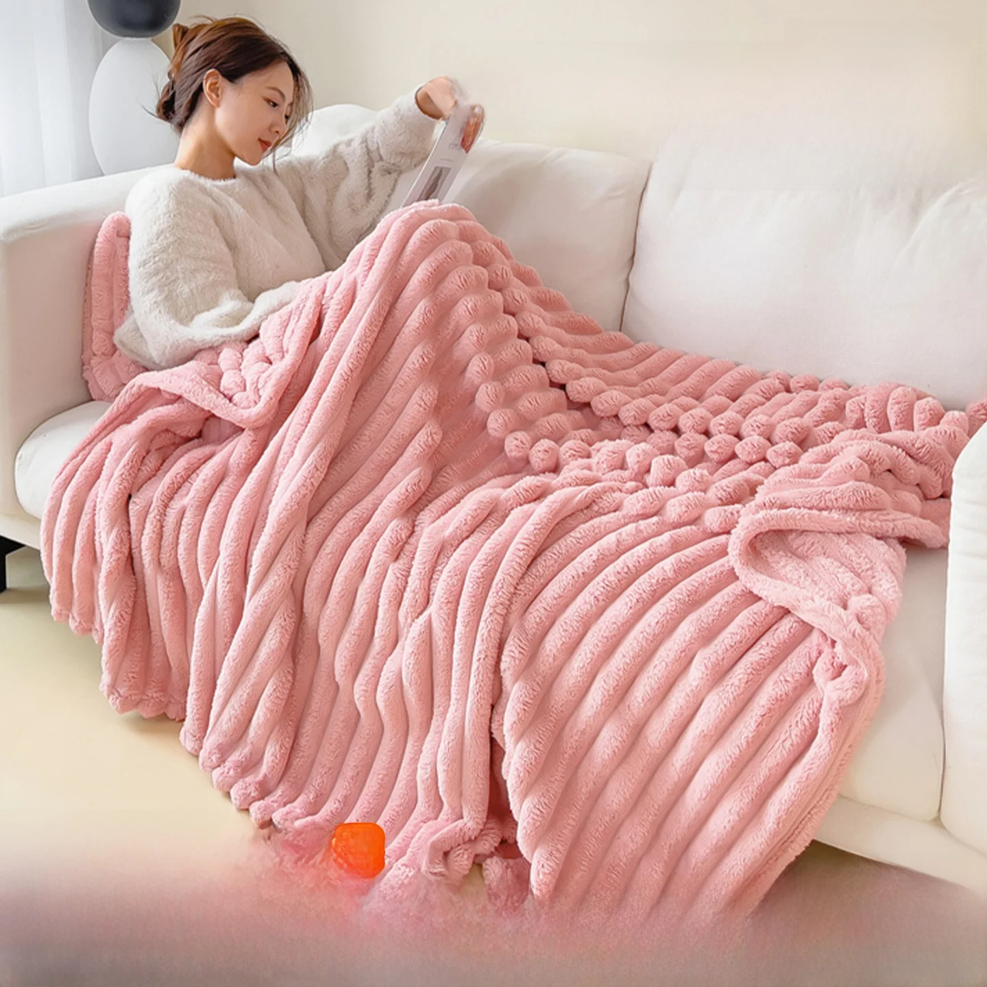 

Бархатное одеяло из кроличьего меха Coralline, офисное покрывало для сна, диван, буксировочное одеяло с кондиционером, летнее легкое роскошное универсальное одеяло...