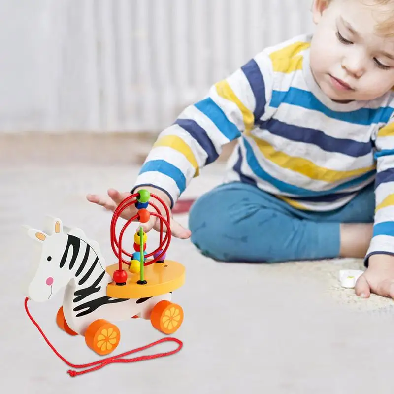 Bead Maze Toy Musical Wooden Roller Coaster Toy Cute Children Toys Battery Powered Toys For Home Kindergarten Nursery