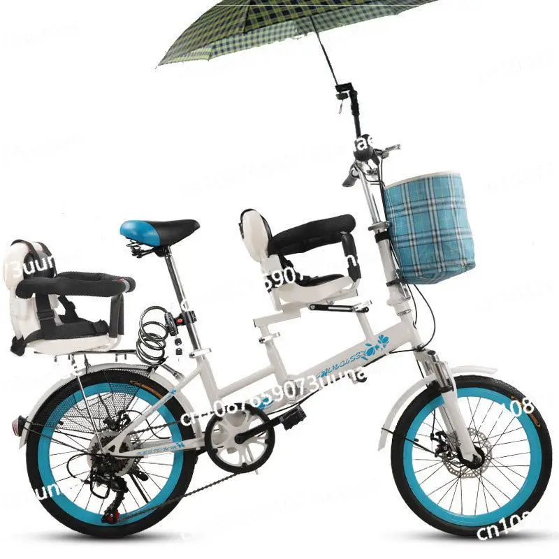 Parent-child Mother-child Pick-up and Drop-off Child Bicycle Folding Variable Speed  with Double Mother Bicycle