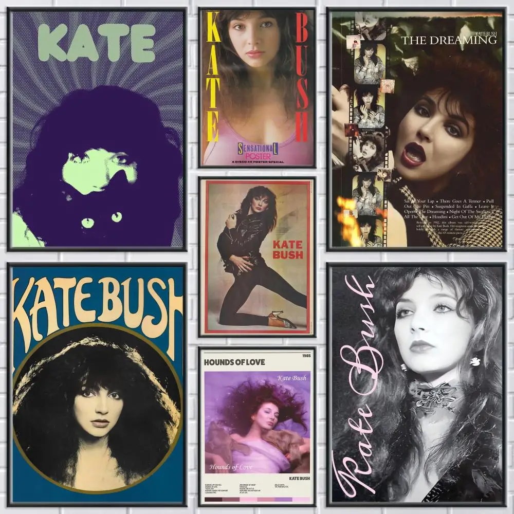 بريطانيا المغني كيه كيت بوش اللوحة الخط شخصية الفضاء قماش المشارك جدار جدارية الفن صور لغرفة ديكور المنزل #4